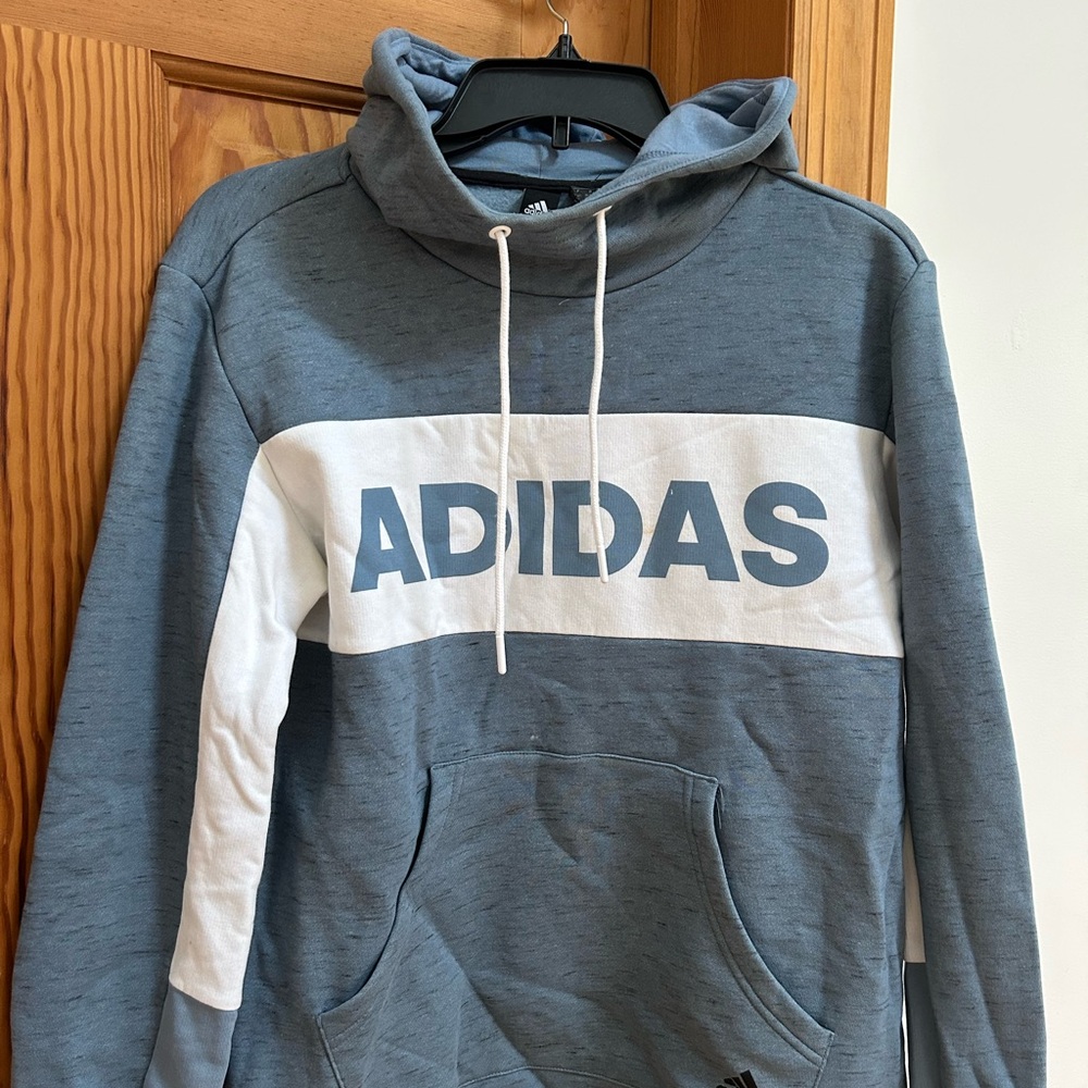 Adidas Blue and White Sweater Casual Athletic Wear